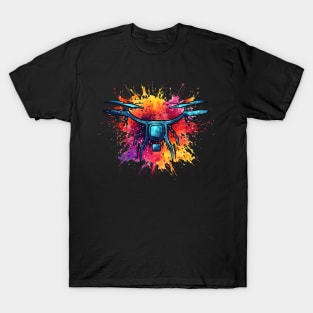 Drone Pilot Art Colorful Drone Racing T-Shirt